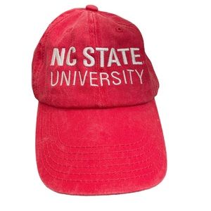 NC State University Red Distressed Baseball Cap OS